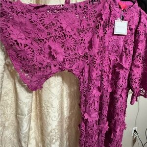 Magenta Floral Lace Dress